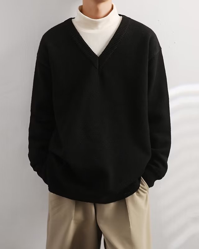 男士冬季V领毛衣韩版潮流慵懒风针织衫M2309P48,男装针织衫/毛衣,星座1116-2
