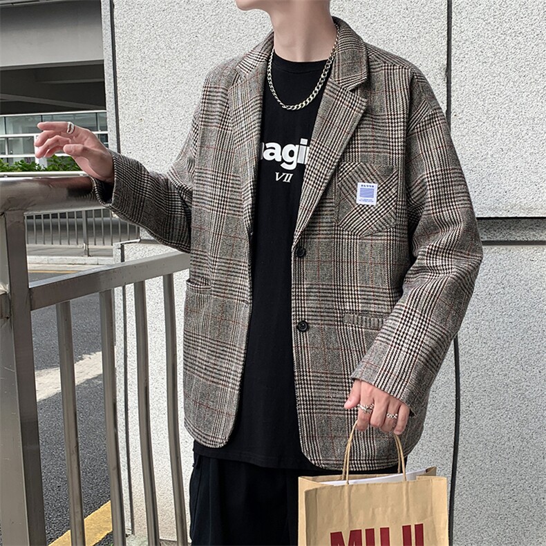 毛呢格西装男2021秋季新款修身西服外套韩版帅气休闲W1866-P62,男装西服,星座512-4