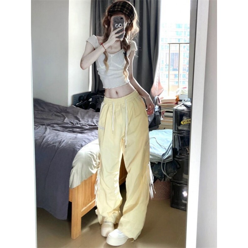 AK2496-P55慵懒风甜美百搭宽松休闲裤小清新夏季薄阔腿裤,男装休闲裤,星座617A-2