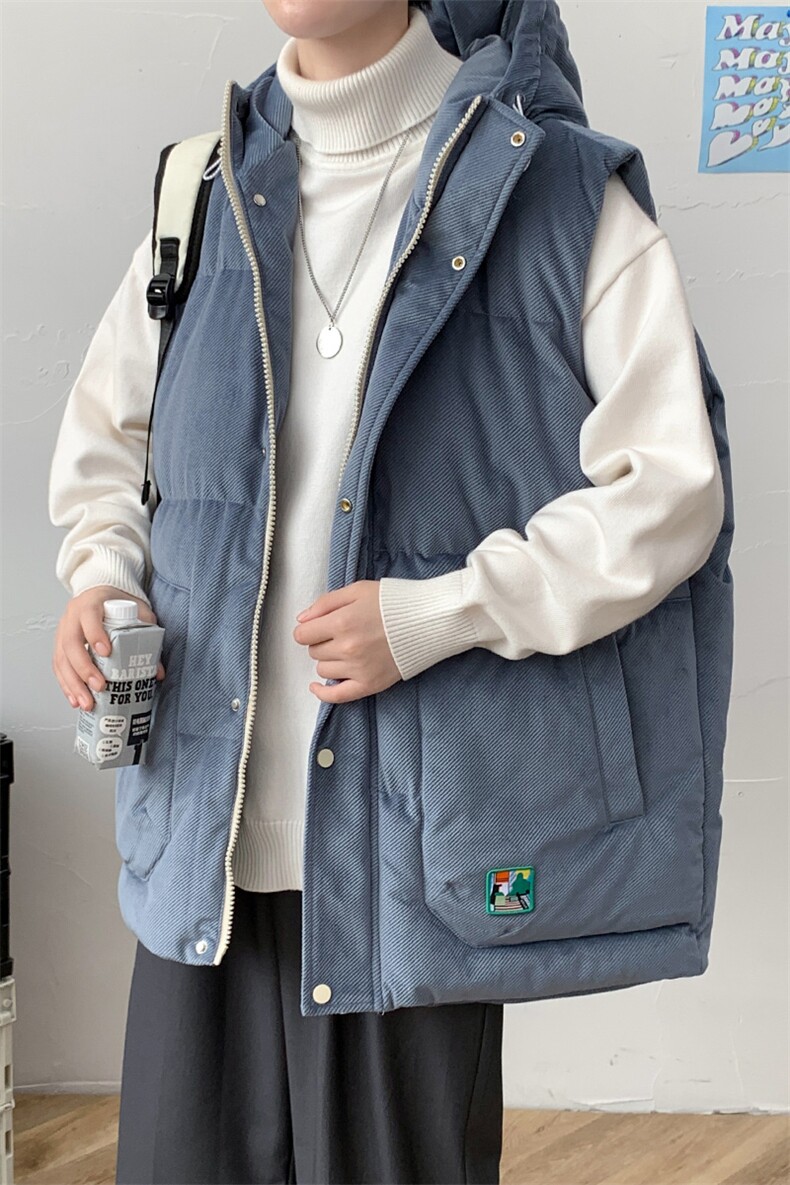 冬款加棉休闲连帽棉服港风马甲背心棉衣外套男士8130-P95控价118,男装背心/马甲,电商A441-1