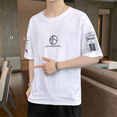 短袖t恤店主风男士圆领潮流体桖夏季印花衣服TC3025-P25，男装T恤，星座717