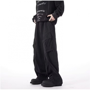 工作牛仔裤潮大口袋男女款弯刀裤高街风P48Y65