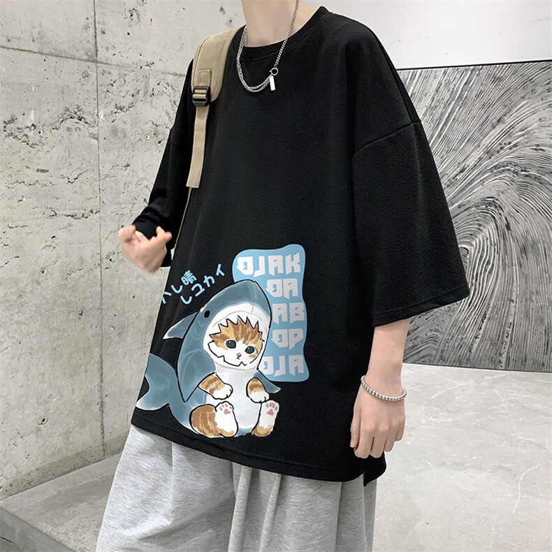 Q11217-P30春夏季七分袖t恤男大码五分袖男短袖中袖大皂风,男装T恤,电商A040