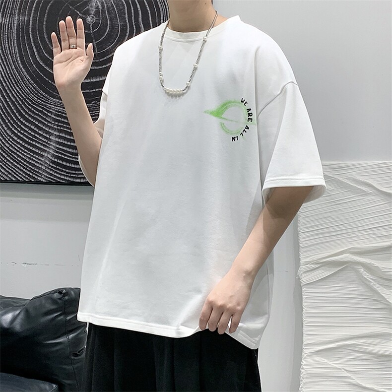 2025夏季原创设计oversize港风宽松休闲T恤B266-DX07-P30,男装T恤,星座B257-1