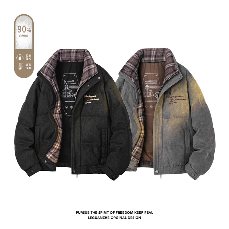 2025冬季新款港风白底大码90%白鸭绒羽绒服M-3XLG9918-特P265，男装羽绒服，电商A022