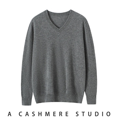 2025年秋季时尚百搭通勤羊绒衫男士v领，男装羊绒套衫，朝思纯山羊绒