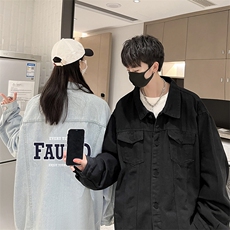 牛仔夹克男大码牛仔外套男茄克NJ77295-P60加绒款-P75，男装夹克，电商A040
