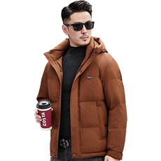 2025新款冬季短款90绒子白鸭绒羽绒服外套中年男装加厚羽绒服夹克，男装夹克，钱塘723