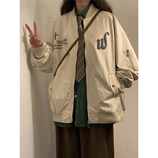 A539-P88春秋季十字架外套小众飞行员棒球服男女复古刺绣夹克，男装夹克，星座911
