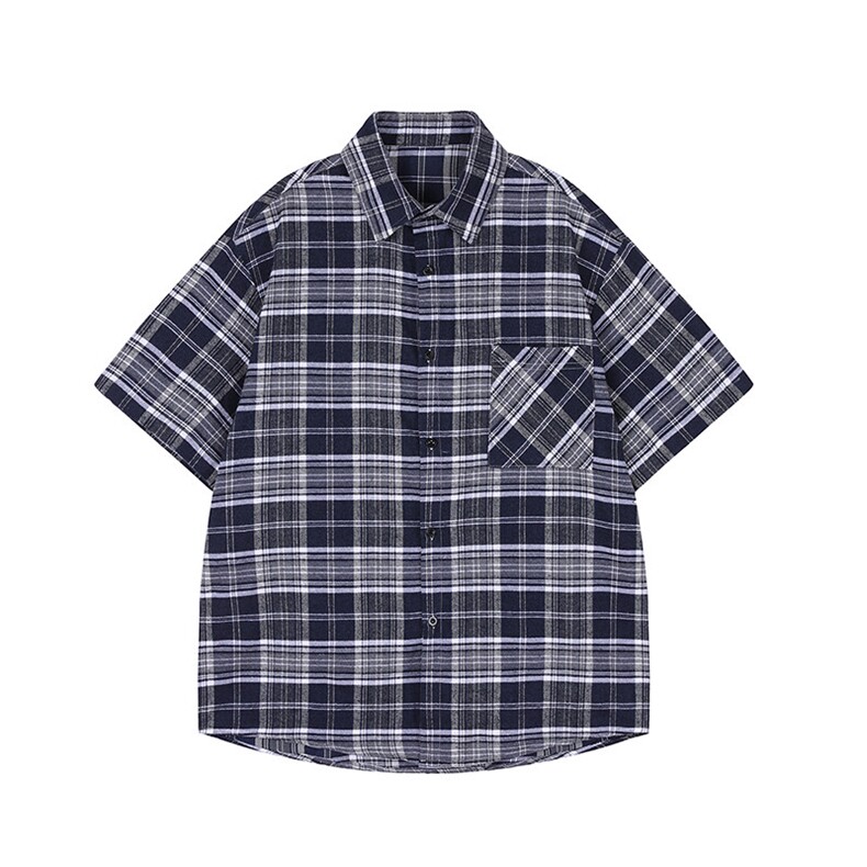 格子短袖袖衬衫深度库存当天配齐跑量款DS-C323-1-CS808-TP28,男装衬衫,电商C323-1