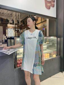 夏装棉拼雪纺裙，女装，悠奈尔