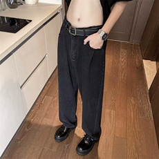 牛仔长裤男宽松直筒港风版拖地裤老爹裤裤子高街ins潮N8182，男装休闲裤，星座1116A-1（原606A）