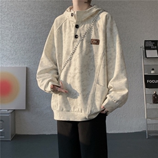 WY10199-特P45春装新款2026长袖连帽男装老钱风卫衣上衣外套，女装短外套，电商A059