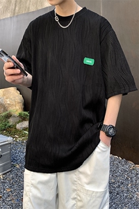 1港风弧形设计短袖T恤男大码情侣男士短袖T恤男DT8765P30控49图片