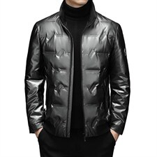 中青年男士外穿拉链立领纯色鸭绒羽绒服外套男装SNNYR99675-P230,男装羽绒服,电商B212（原钱塘6029）