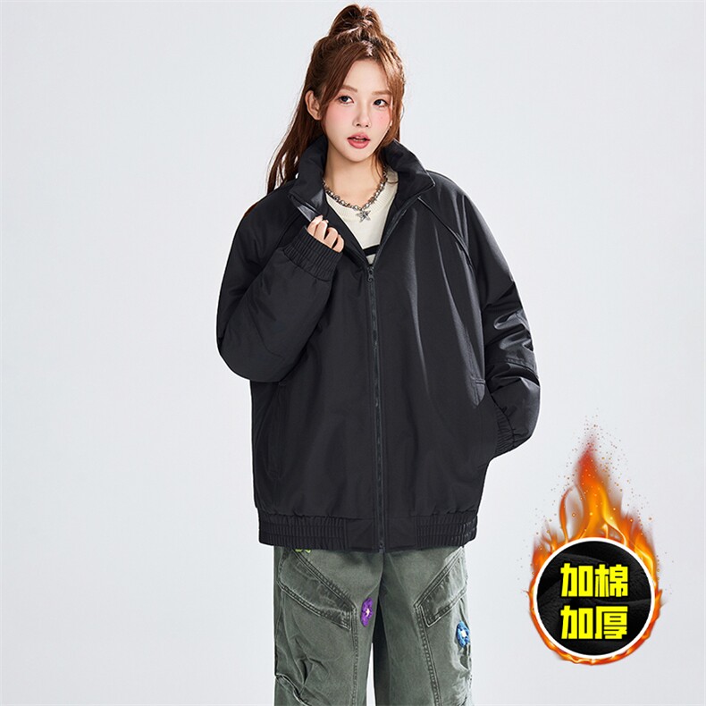 现货美式高街休闲棉衣夹克三防立领纯色户外工装加厚棉服外套,男装夹克,电商A486