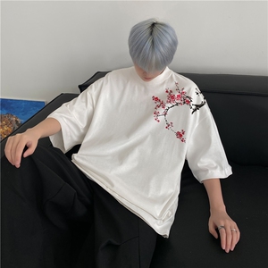 抖音品质直播得物风新中式印花短袖T恤dcm295-特批20控38图片