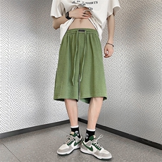 夏季冰丝休闲短裤纯色百搭痞帅宽松抖音五分裤XD22975-P40，男装休闲裤，电商A042