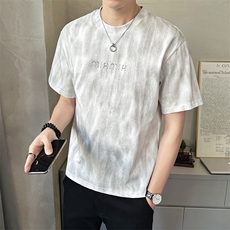 2025夏季新款短袖男T恤圆领渐变工艺潮流打底衫夏B317/8060/P55，男装T恤，电商B317