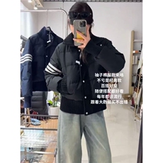 短款羽绒棉服秋冬设计2025新款立领保暖加厚针织拼接棉衣时尚外套，男装棉衣，星座506A