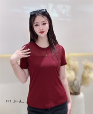 2025简约百搭高端圆领蕾丝网纱打底衫，女装T恤，雪兔电商全品类