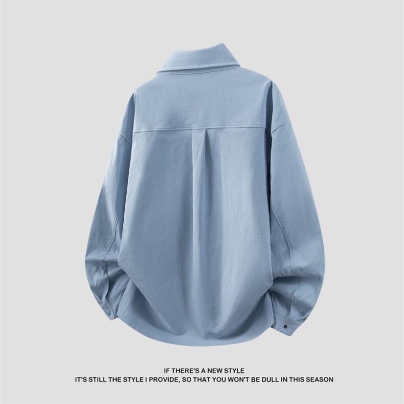 高品质鱼骨纹2026新款百搭翻领长袖衬衫A436-26020-P5589,男装衬衫,电商A436