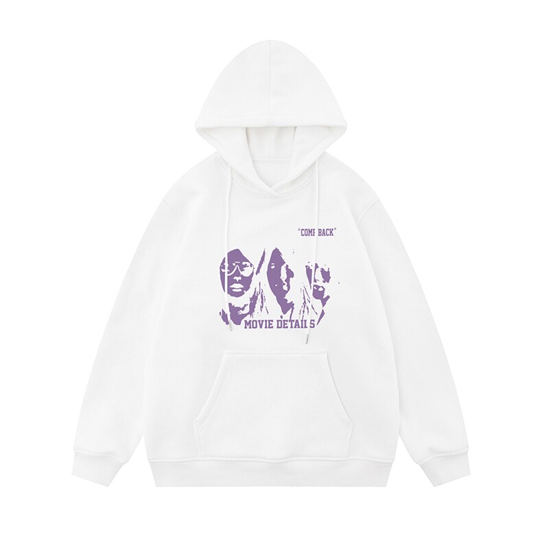 白底新款秋季时尚百搭宽松潮流字母印花连帽卫衣W6295P40控58,男装卫衣,电商A268-1