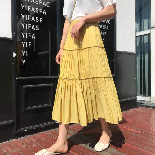 包边拼三截裙子，女装，布意情怀