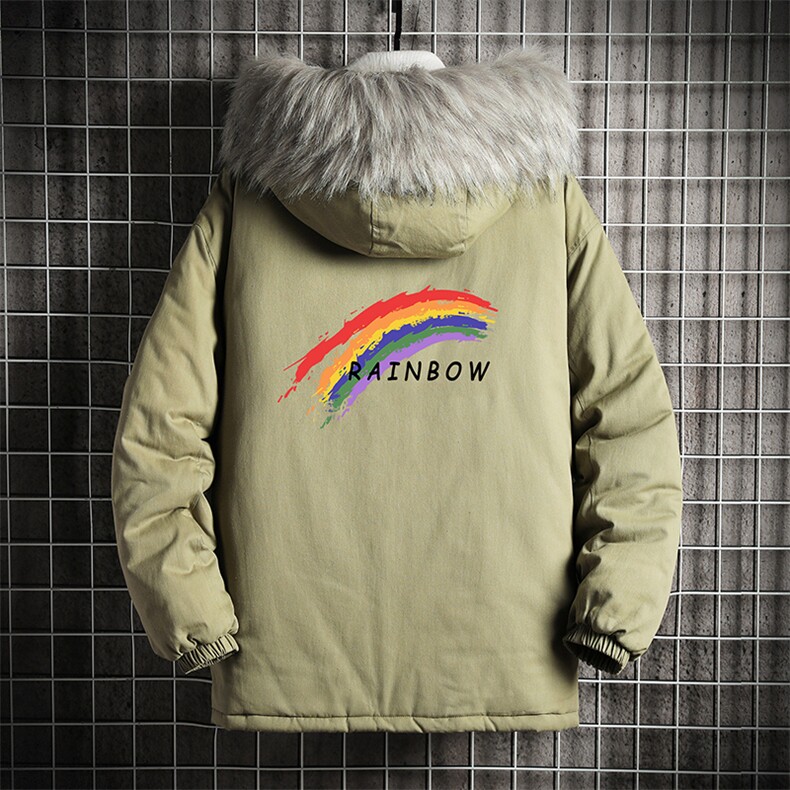 MM48064-P130冬季大毛领衣男士大码加厚袄男服网格挂拍,男装棉衣,电商A040A