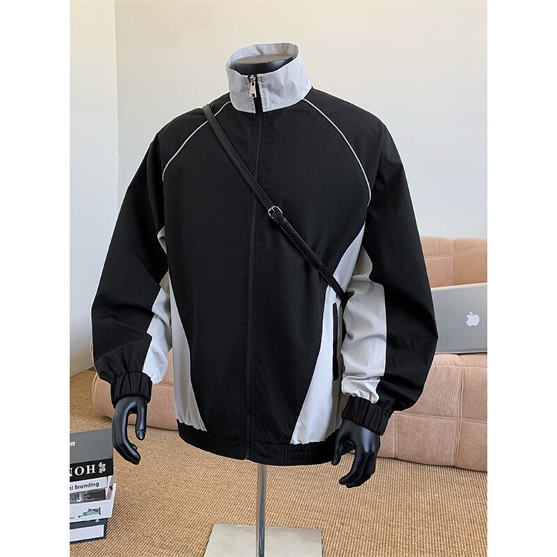 JK5003/P65春装新款个性撞色设计立领飞行员夹克男潮流上衣外套，男装夹克，电商A141