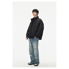 2025冬季新款简约纯色菱格立领羽绒服男潮牌百搭保暖羽绒服外套，男装羽绒服，电商A234