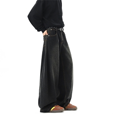 【现货】美式复古黑色豹纹弯刀牛仔裤XZ502-K866-P65控98，男装牛仔裤，星座502