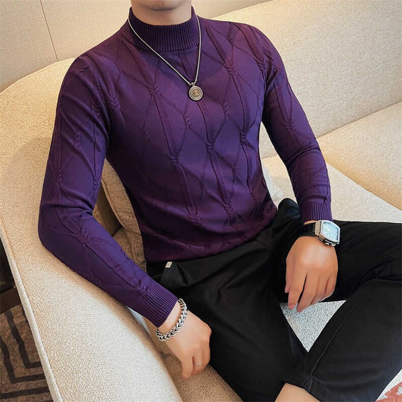 纯色男士半高领25现货抖音秋冬内搭打底衫毛衣ZZS3-P60,男装T恤,星座1602（原101B）