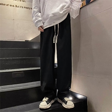 棕色裤子男秋冬款直筒休闲裤宽松阔腿裤美式高街拖地裤K2938-P35，男装休闲裤，星座1008