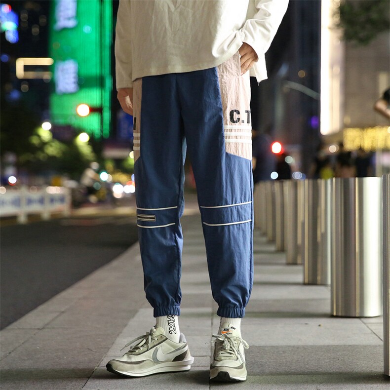 2021春秋新款工装裤九分裤束脚小脚裤潮牌男士宽松休闲裤DS882T图片