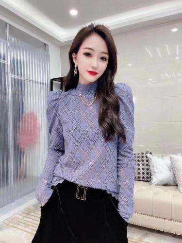 9510#金貂绒蕾丝加衬打底小衫。,女装,红妞(1F)