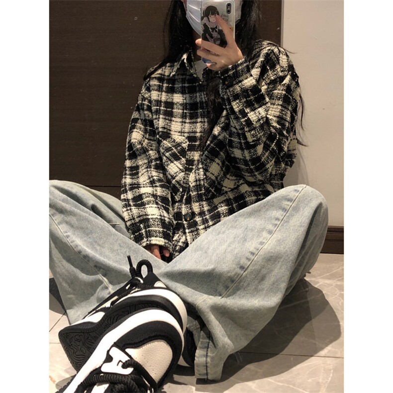 【有货】cleanfit黑白格子小香风外套高级感痞帅夹克237LL-特P55,男装夹克,星座1007（原301D）