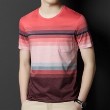 Y3699钱塘2020-2夏季莱赛尔棉男士细线圆领短袖T恤精品P60，男装T恤，钱塘207-2