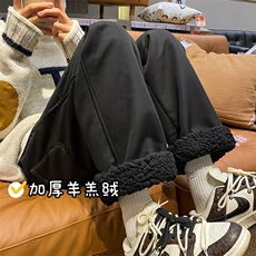 加厚羊羔绒冬季新款大码时尚潮流休闲裤长裤K3703B315P65控78，男装休闲裤，电商B315