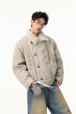 羊毛）复古双排扣毛领棉服男女冬季呢夹克JK1008-特P135-控258，男装夹克，星座216(原A116)
