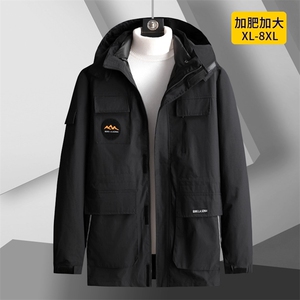 中年男士可脱卸内胆连帽羽绒服冬季新款加厚保暖爸爸装加大外套图片
