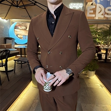 7722-P2452025秋季时尚英伦风男士双排扣西服西裤两件套装，男装西服，星座507A（原星座306B-2）