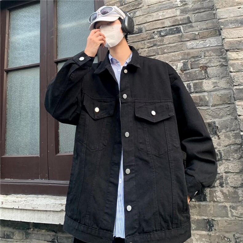 2025春秋纯色牛仔外套男翻领百搭休闲潮牌学生水洗青少年痞帅夹克,男装工装外套,星座1210-1