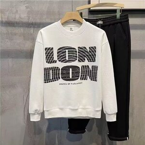 欧洲站印花卫衣圆领男士秋冬2025新款潮牌宽松无帽冬装上衣服图片