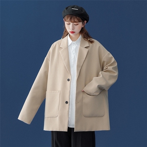 ！春新品个性宽松落肩情侣西装休闲西服外套 XZ02 P75控98图片