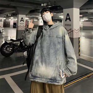 美式秋季连帽牛仔夹克新款男时尚潮外套 JK818 P68图片