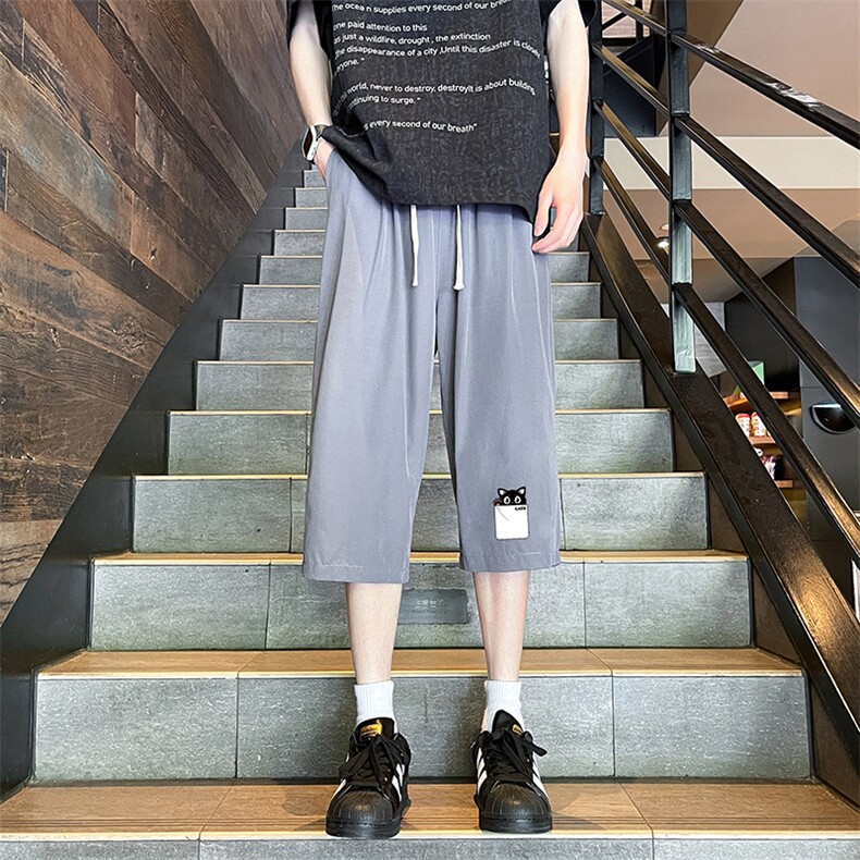 冰丝七分裤男大码速干短裤男五分裤港风风格QK72397-P25,男装休闲裤,电商A040