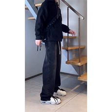 黑色弹力牛仔裤秋冬款cleanfit显瘦微喇裤子CHNZK02-P55，男装牛仔裤，星座1007（原301D）