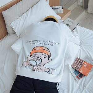 【】A003-HW3071R-P45冬装新款加绒卡通印花童趣卫衣 港仔1图片