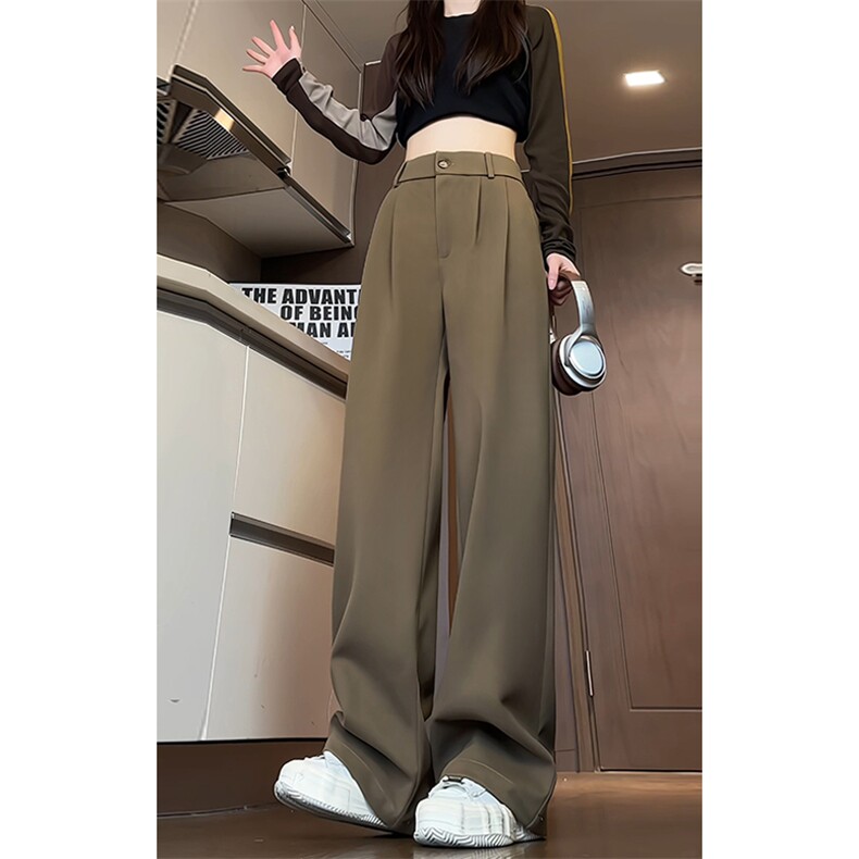 特批P55无差价秋新褶皱毛呢拖地长裤男高级感呢料中性阔腿裤K1568，男装休闲裤，电商A001